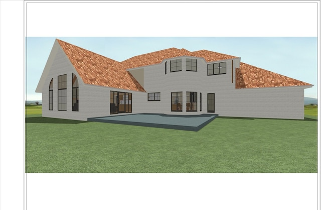 4463 Kettering Dr, Long Grove, IL 60047 - back of property with a yard, french doors, and roof with shingles