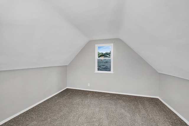 additional living space featuring carpet and vaulted ceiling