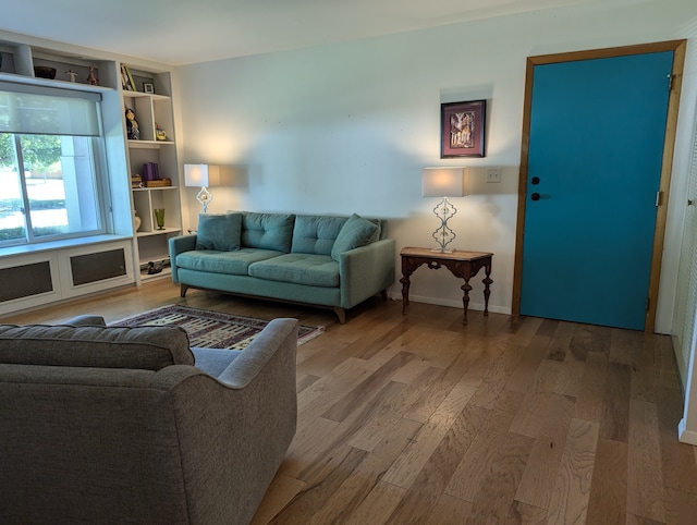 living room featuring hardwood / wood-style flooring