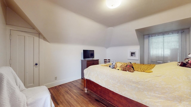 5235 S University Ave, Chicago, IL 60615 - bedroom featuring wood finished floors, baseboards, and lofted ceiling