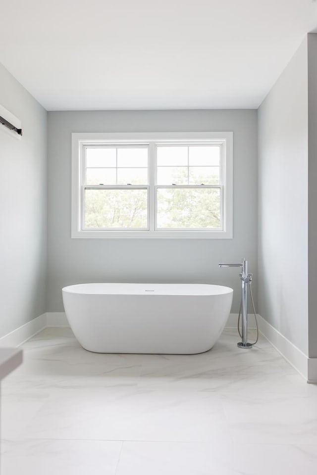 bathroom featuring a washtub