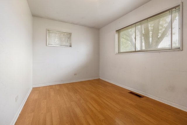 empty room featuring light wood-type flooring