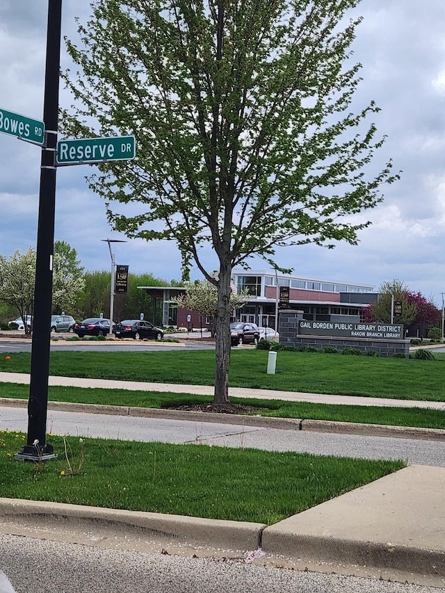 view of community with a lawn