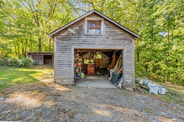 view of garage