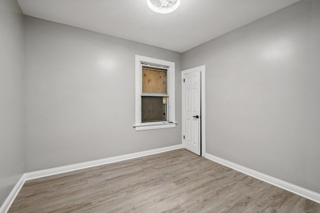 empty room featuring light wood-type flooring