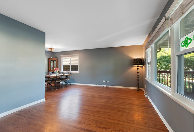 spare room featuring dark hardwood / wood-style floors