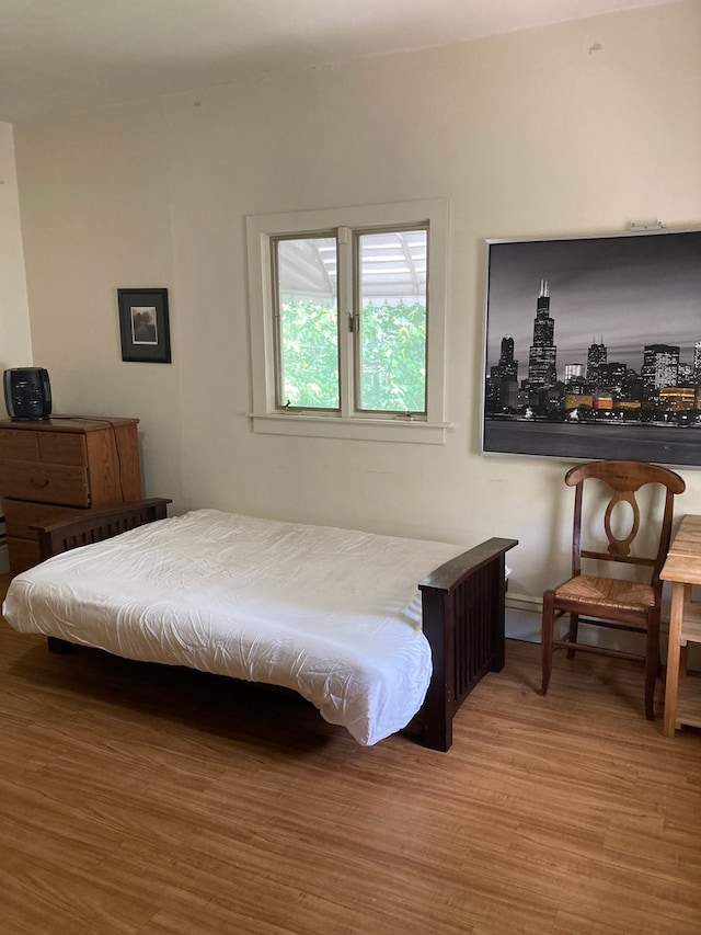 bedroom featuring light hardwood / wood-style flooring