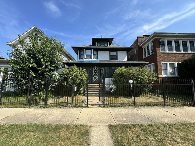 view of front of home with covered porch