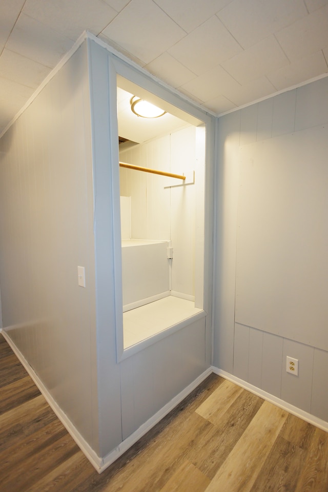 interior space featuring wood-type flooring