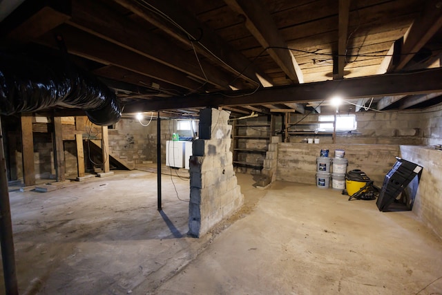 basement with washer and dryer