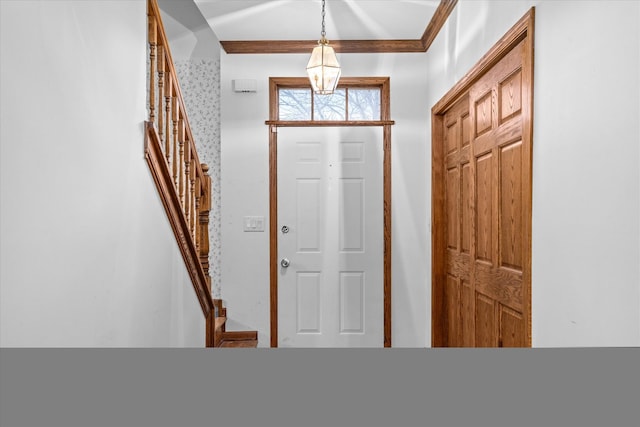 foyer entrance with crown molding