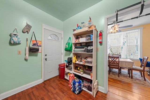 game room featuring hardwood / wood-style flooring