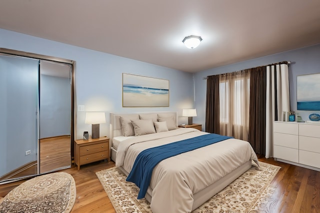 bedroom featuring wood-type flooring