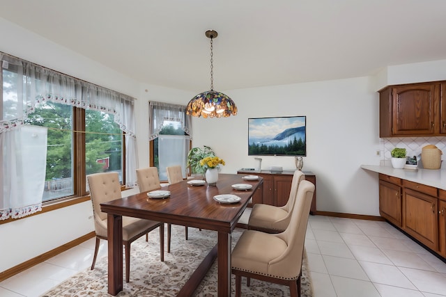 view of tiled dining area