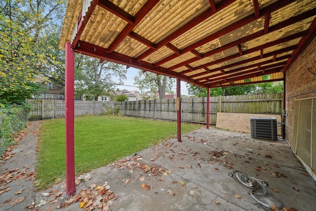 view of patio / terrace featuring central AC unit