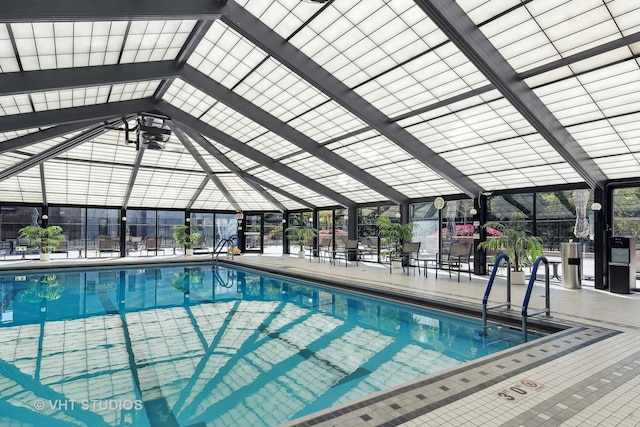 view of pool featuring a patio