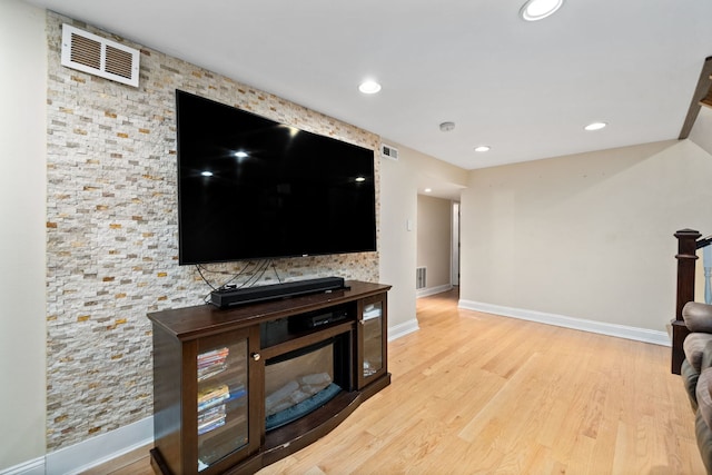 living room featuring light hardwood / wood-style flooring