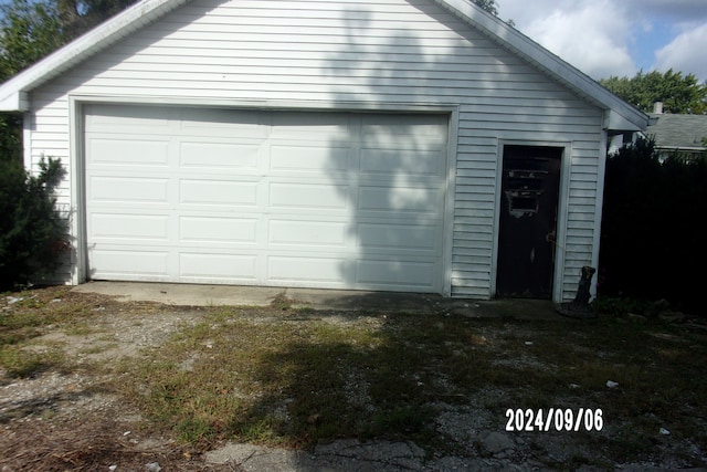 view of garage