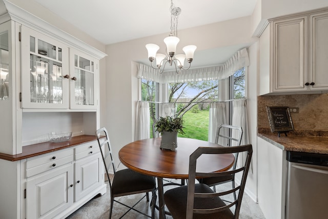 dining room featuring an inviting chandelier