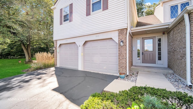 exterior space featuring a garage