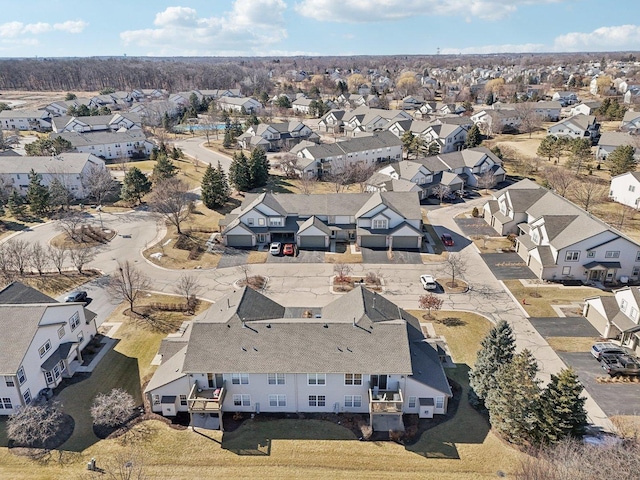 aerial view with a residential view