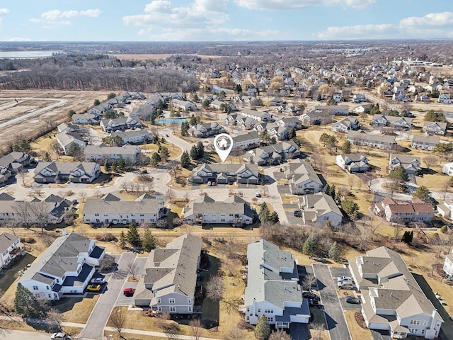 drone / aerial view with a residential view