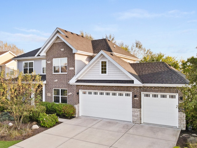 view of front facade with a garage