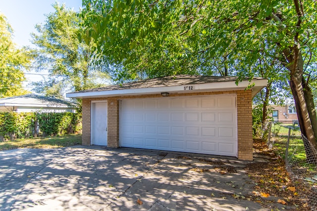 view of garage