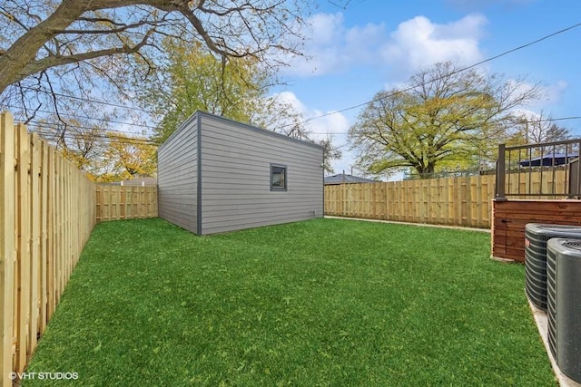 view of yard with central AC unit