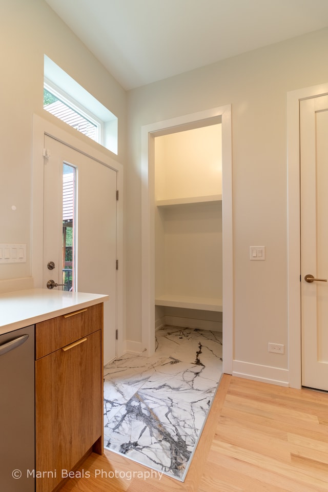 entryway featuring light hardwood / wood-style flooring