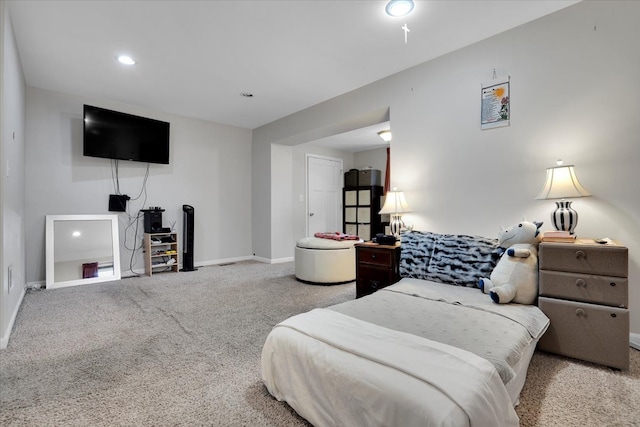 view of carpeted bedroom