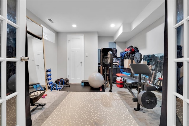 view of workout room