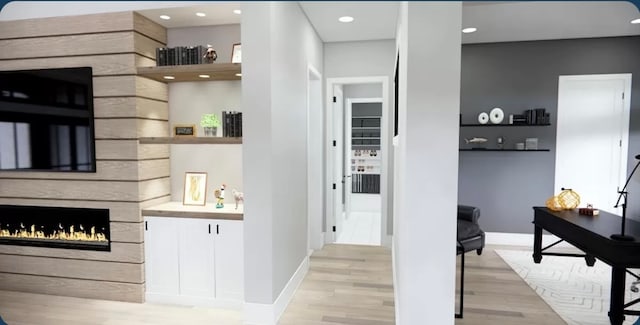 interior space featuring light wood-type flooring