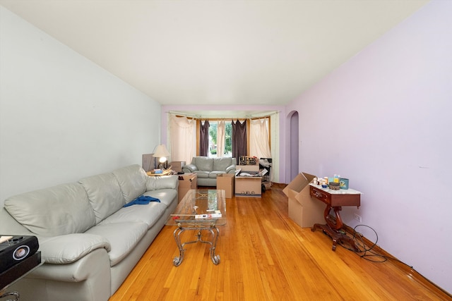 living room featuring light hardwood / wood-style floors