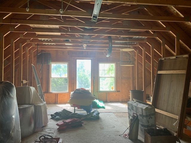 view of unfinished attic