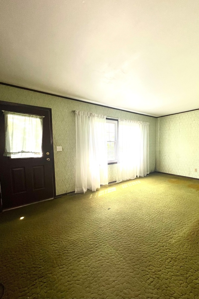 view of carpeted entrance foyer