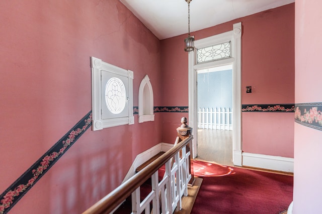 foyer entrance with hardwood / wood-style floors