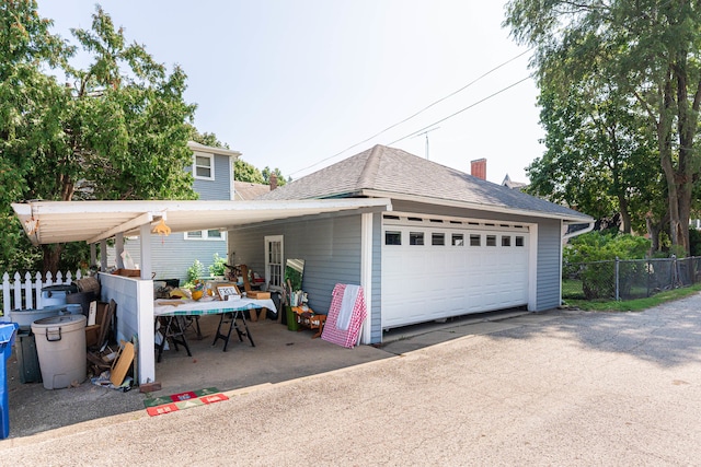 view of garage