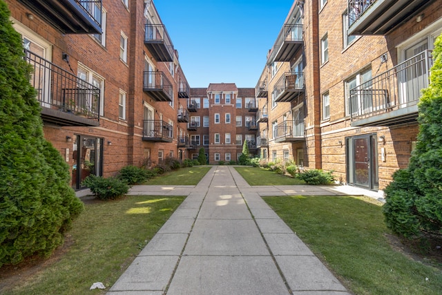 view of community with a lawn