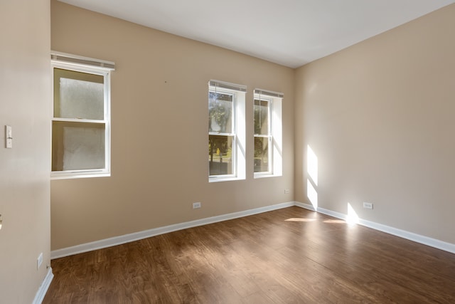 empty room with hardwood / wood-style flooring