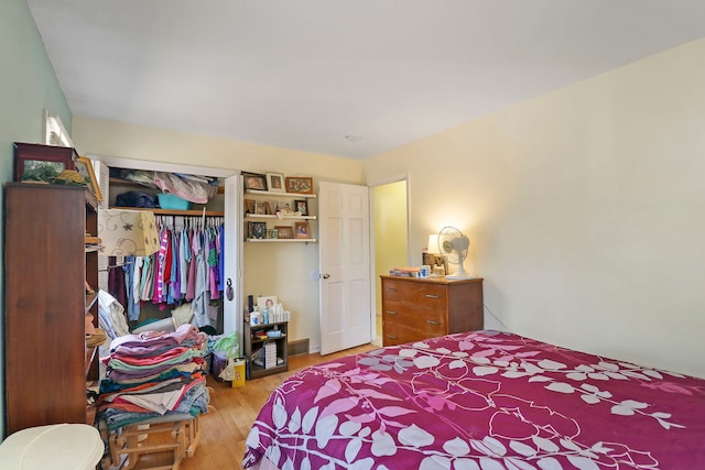 bedroom featuring light hardwood / wood-style floors