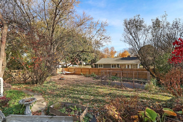 view of yard with a deck