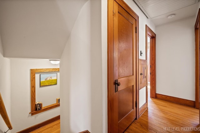 hall featuring light hardwood / wood-style floors