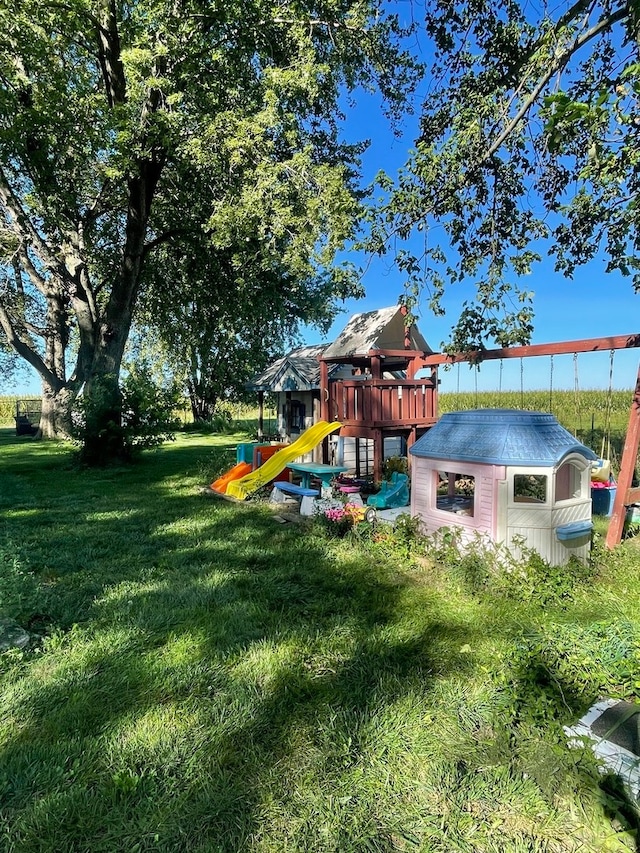 view of side of home with a deck