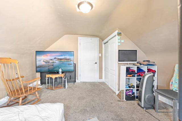 4035 W Marquette Rd, Chicago, IL 60629 - bedroom with vaulted ceiling, carpet floors, and baseboards