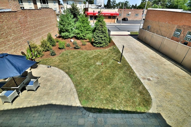 view of yard featuring a patio area