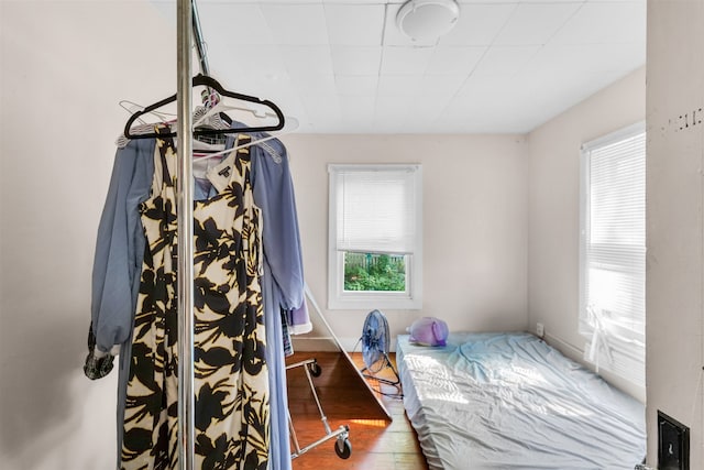 bedroom featuring wood-type flooring