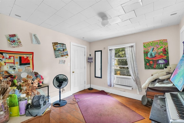 foyer featuring light hardwood / wood-style flooring and cooling unit