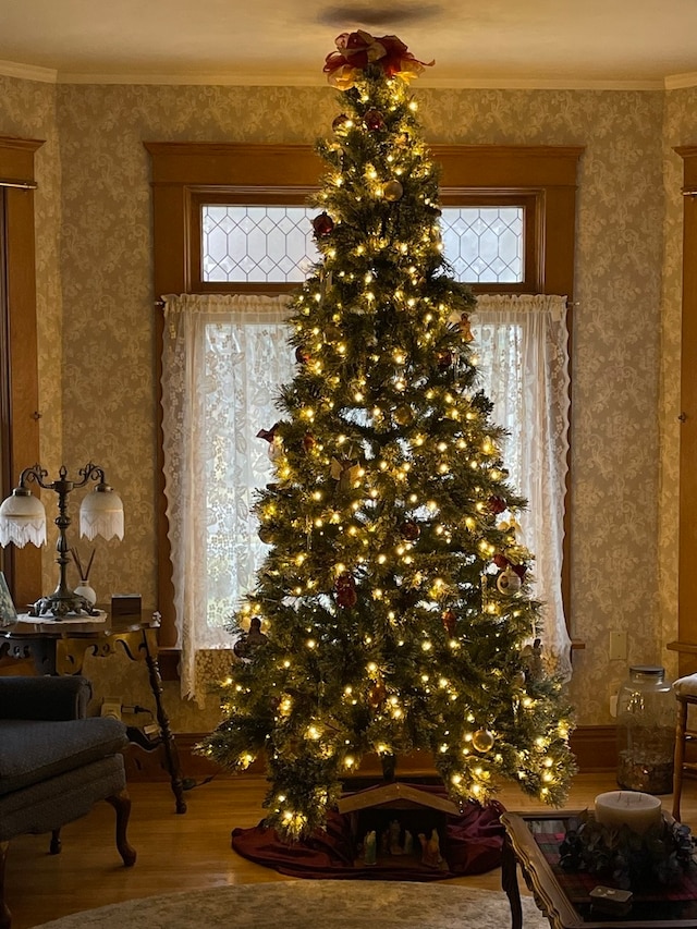 interior details featuring hardwood / wood-style flooring