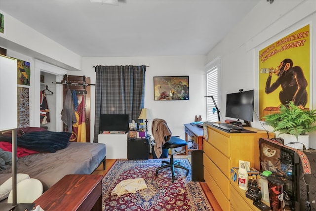 bedroom featuring wood-type flooring